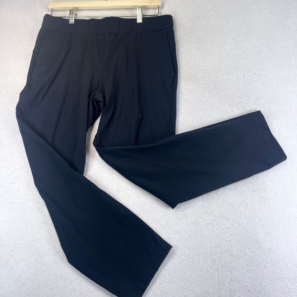 TUFF ATHLETICS Womens L Black Pull On High Rise Waist Stretch Pants Pockets - Picture 1 of 11